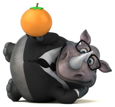 Fun rhinoceros - 3D Illustration