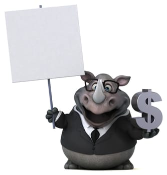 Fun rhinoceros - 3D Illustration