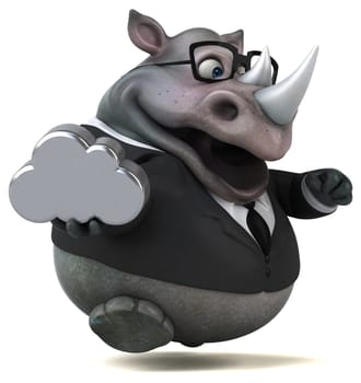 Fun rhinoceros - 3D Illustration