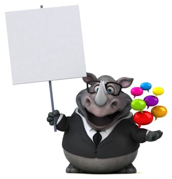 Fun rhinoceros - 3D Illustration