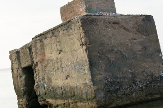 Coast bunker. Coast bunker from the WW2 in the Baltic Sea Fischland Darss Zingst, Germany.