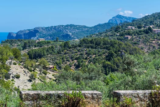Wild West Coastline of Mallorca, Spain in the background the Mediterranean Sea.