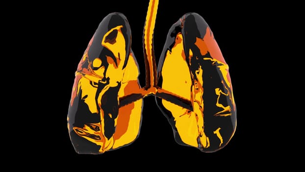 Respiratory organs with 3d render abstract diamond plating with mottled textures. Anatomical hemilobes with decorative design. Diagnosis of lung diseases with concept of proper lifestyle.