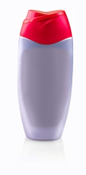 The plastic bottle with shower gel isolated on white background