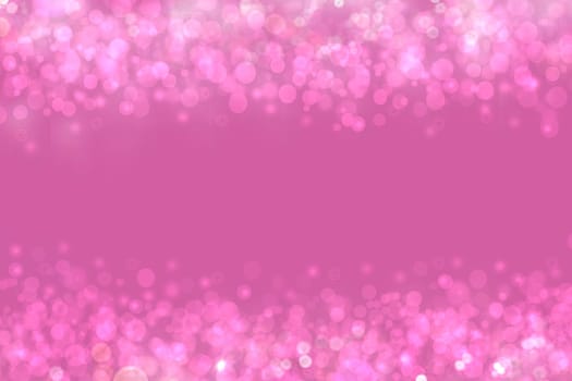Abstract blurred fresh vivid spring summer light delicate pastel pink white bokeh background texture with bright circular soft color lights and frame. Beautiful backdrop illustration.