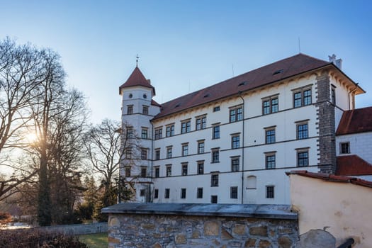 The historical castle complex in old town of Jindrichuv Hradec city. It is the third largest castle complex in the Czech Republic