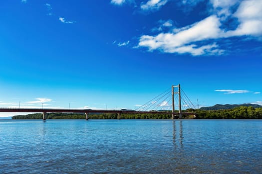 View of the Bridge Puente de la amistad Taiwan on Tempisque River in Costa Rica