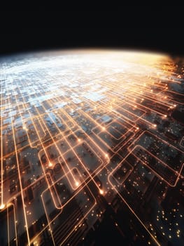 3D illustration, abstract background image concept. Data lines around the world, cloud computing concept.