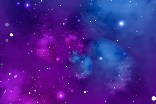 Deep outer space background with stars and nebula in blue and purple