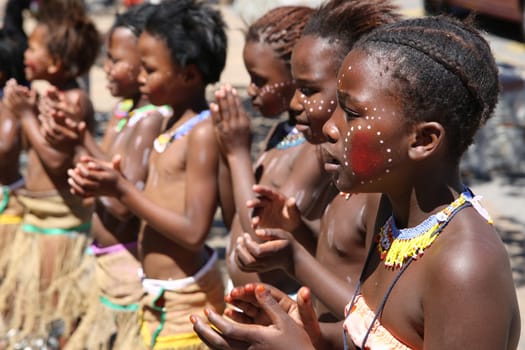 Singing and Dancing Children at Boulders Beach in Simons Town. South Africa