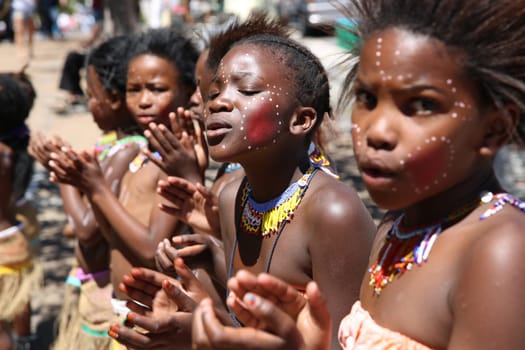 Singing and Dancing Children at Boulders Beach in Simons Town. South Africa