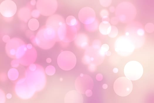 Abstract blurred vivid spring summer light delicate pastel pink white bokeh background texture with bright soft color circles and bokeh lights. Card concept. Beautiful backdrop illustration.