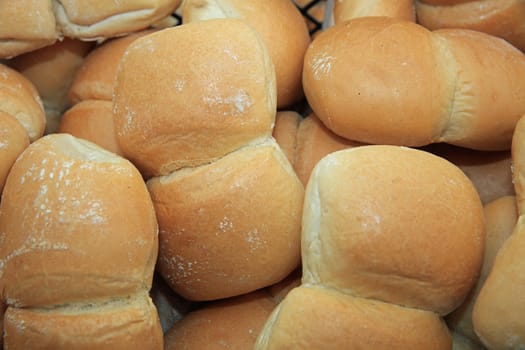 German Bun Rolls in a Basket