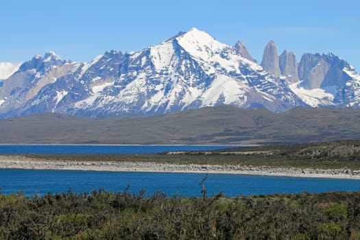 Cordillera Paine in Torres del Paine National Park. Patagonia. Chile