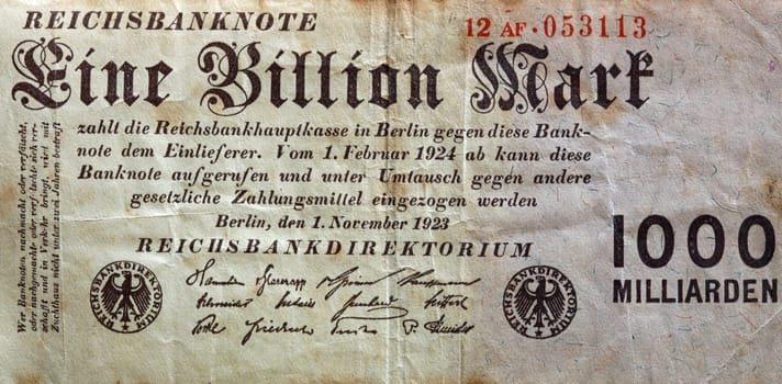 Historical German banknotes