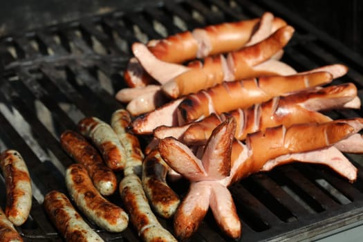 Barbecue with german Bratwurst