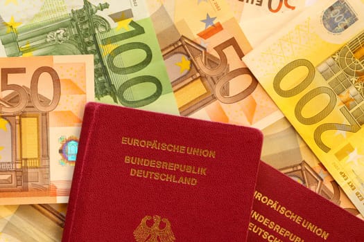 Euro Banknotes and Passport