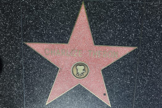Charlize Theron Star on Hollywood Walk of Fame. Los Angeles. California
