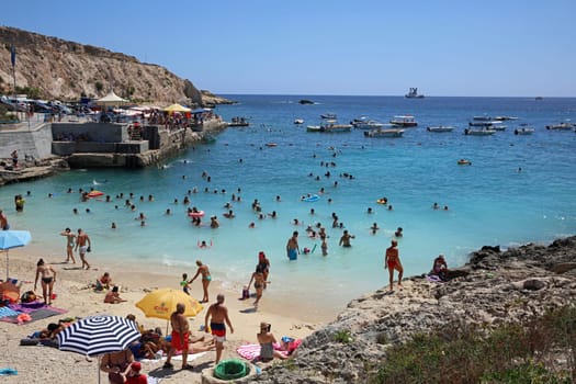 The Beach of Hondoq Bay. Island of Gozo. Malta