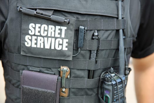 U.S. Secret Service officer in front of White House. Washington DC. USA