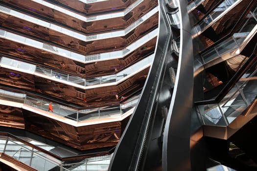 The Vessel, also known as the Hudson Yards Staircase. New York City. USA