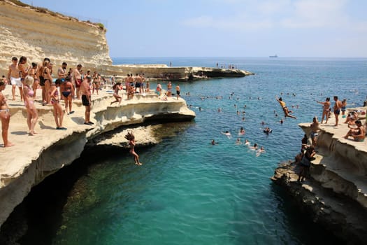 St. Peter's Pool near Marsaxlokk. Malta