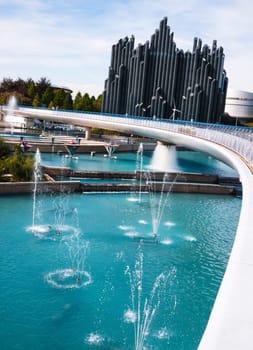 Poitiers, France - September 18 2010 - The Extraordinary Journey - View of the buildings and attractions of Futuroscope theme park