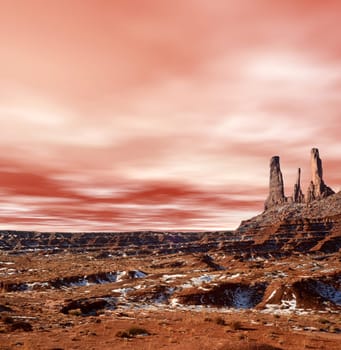 Sunset Monument Valley Arizona Navajo Nation site of many cowboy western movies