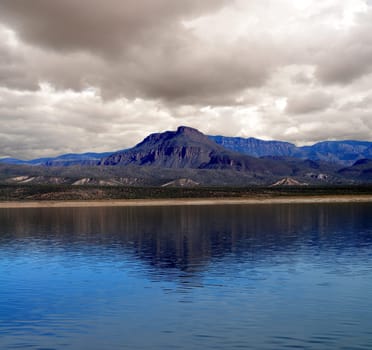 Mountain by Roosevelt lake in Central Arizona