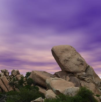 Sunset Texas Canyon in the Sonora desert in central Arizona USA