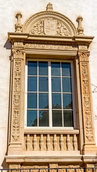 Beautiful old window in the old building.