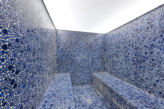 Nice and blue hammam for healthy and beauty time. Indoor situation