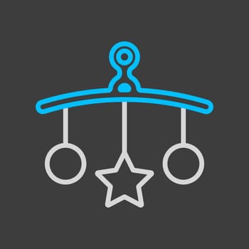 Baby crib hanging toy icon. Graph symbol for children and newborn babies web site and apps design, logo, app, UI