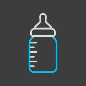 Baby feeding bottle vector icon. Graph symbol for children and newborn babies web site and apps design, logo, app, UI