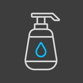 Nursery baby lotion bottle vector icon. Graph symbol for children and newborn babies web site and apps design, logo, app, UI
