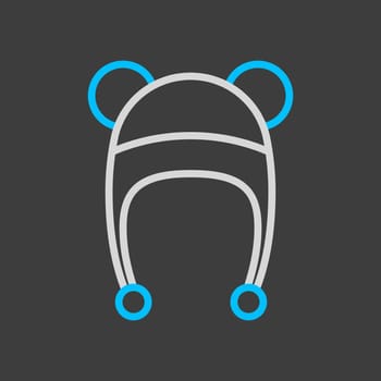 Baby hat with ears vector icon. Graph symbol for children and newborn babies web site and apps design, logo, app, UI