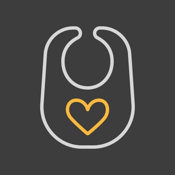 Baby bib vector flat icon. Graph symbol for children and newborn babies web site and apps design, logo, app, UI