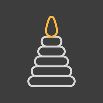 Pyramid toy vector isolated icon. Graph symbol for children and newborn babies web site and apps design, logo, app, UI
