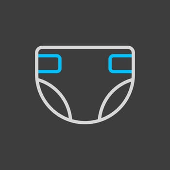 Diaper design vector isolated icon. Graph symbol for children and newborn babies web site and apps design, logo, app, UI
