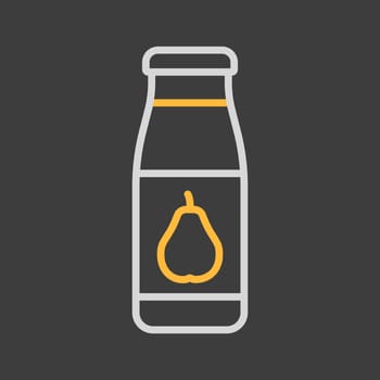 Bottle of pear juice vector isolated icon. Graph symbol for children and newborn babies web site and apps design, logo, app, UI
