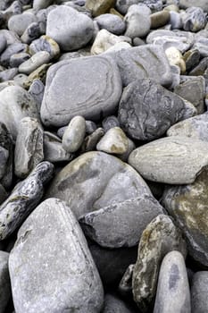 Pebble stones in natural park, geology and detail