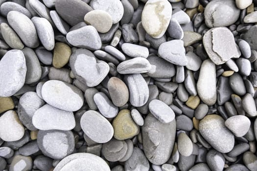 Pebble stones in natural park, geology and detail