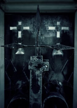 Detail of empty graves in a Christian Spanish cemetery