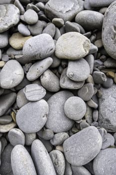 Pebble stones in natural park, geology and detail