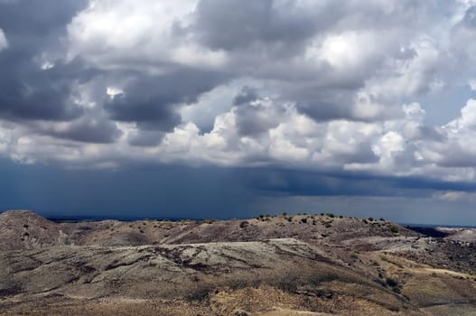 Scenic landscape of the ancient petrified forest in Arizona