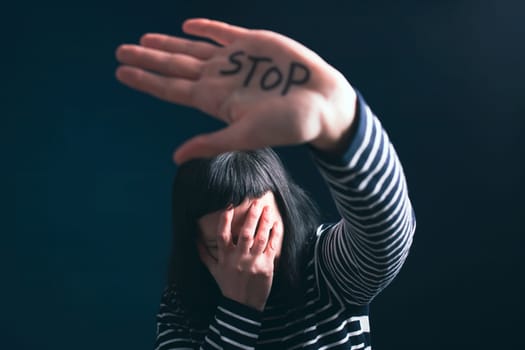 Women violence and abused concept. Stop domestic violence against women and human trafficking.