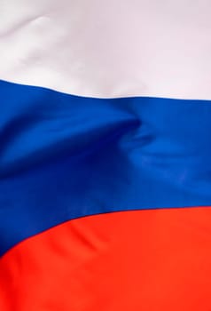Waving colorful national flag of russia. Russian-Ukrainian conflict concept