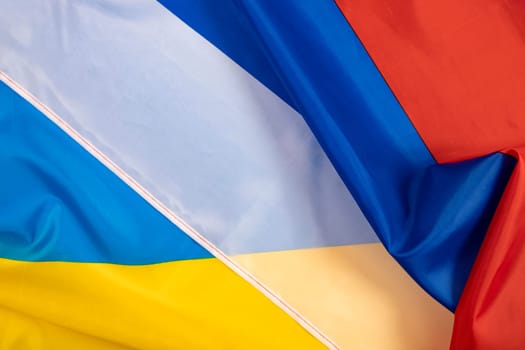 Flags of Russia and Ukraine. Russian-Ukrainian war