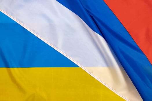 Flags of Russia and Ukraine. Russian-Ukrainian war