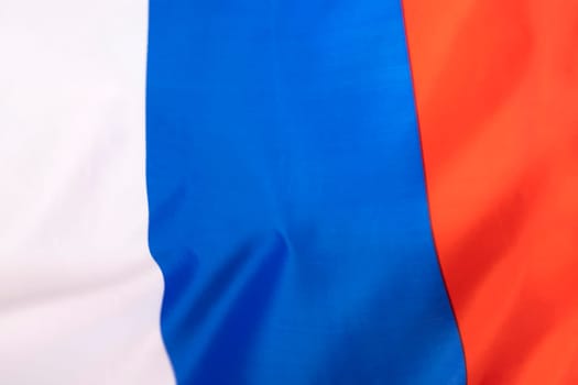 Waving colorful national flag of russia. Russian-Ukrainian conflict concept